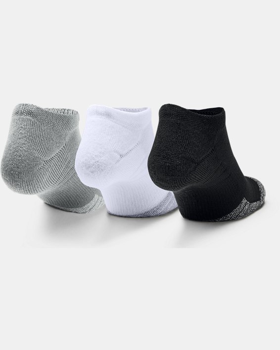 Adult HeatGear® No Show Socks 3-Pack, Gray, pdpMainDesktop image number 2